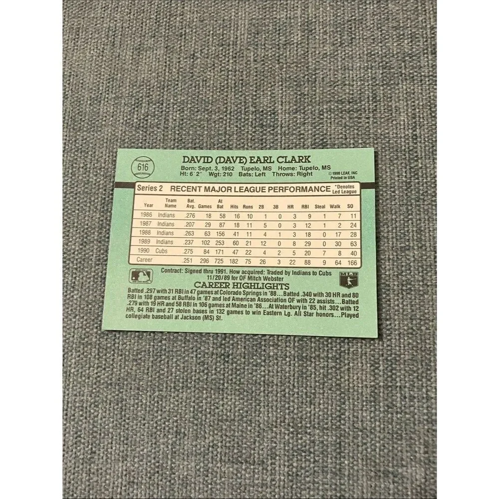 1991 Donruss Chicago Cubs Baseball Card Trading Card